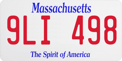 MA license plate 9LI498