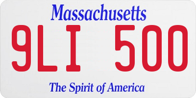 MA license plate 9LI500
