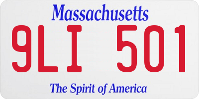MA license plate 9LI501