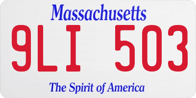MA license plate 9LI503