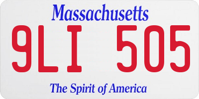 MA license plate 9LI505