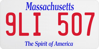 MA license plate 9LI507