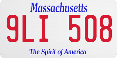MA license plate 9LI508