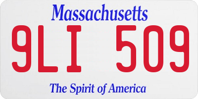 MA license plate 9LI509