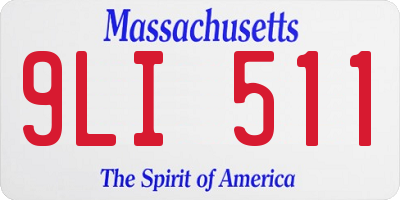 MA license plate 9LI511