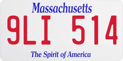 MA license plate 9LI514