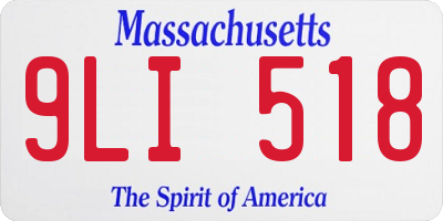 MA license plate 9LI518
