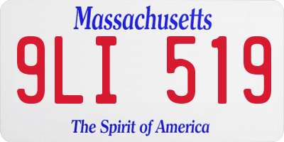 MA license plate 9LI519