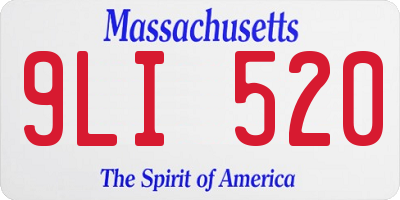 MA license plate 9LI520