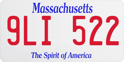 MA license plate 9LI522