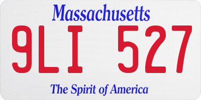 MA license plate 9LI527