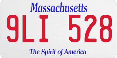 MA license plate 9LI528