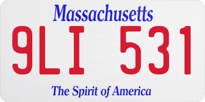 MA license plate 9LI531