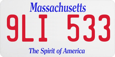 MA license plate 9LI533