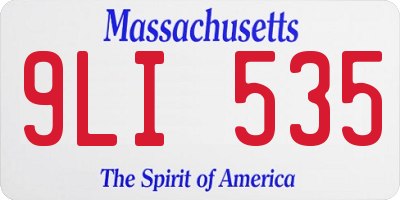 MA license plate 9LI535