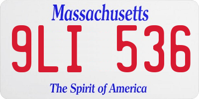 MA license plate 9LI536