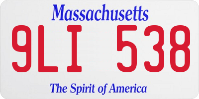 MA license plate 9LI538