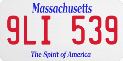 MA license plate 9LI539