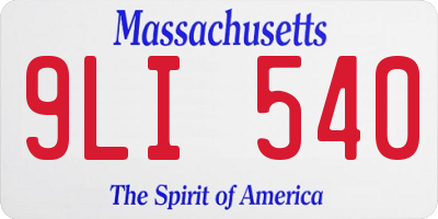 MA license plate 9LI540