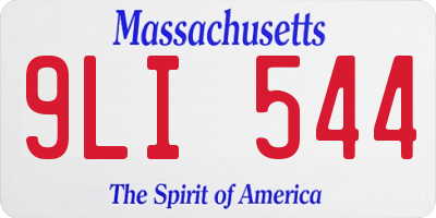 MA license plate 9LI544