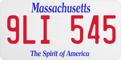 MA license plate 9LI545