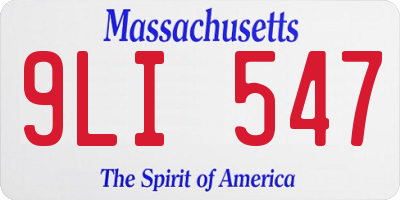 MA license plate 9LI547