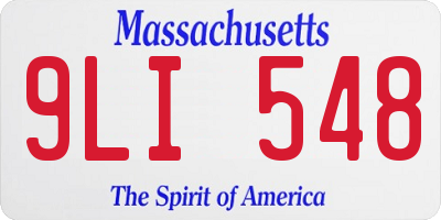 MA license plate 9LI548