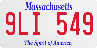 MA license plate 9LI549