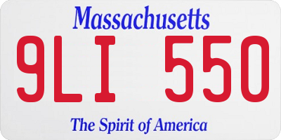 MA license plate 9LI550