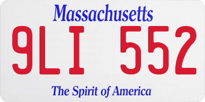 MA license plate 9LI552