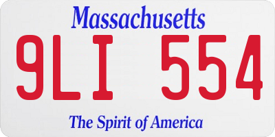 MA license plate 9LI554