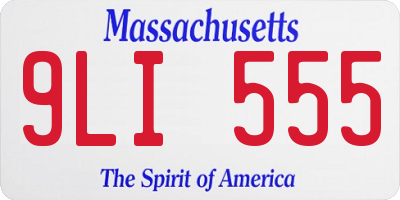 MA license plate 9LI555