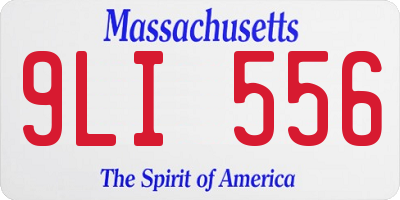 MA license plate 9LI556
