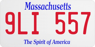 MA license plate 9LI557
