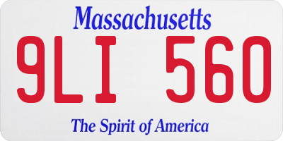 MA license plate 9LI560