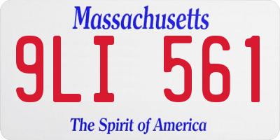 MA license plate 9LI561