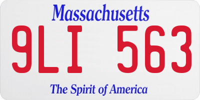 MA license plate 9LI563