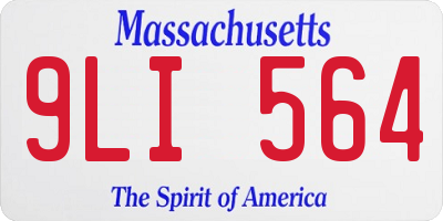 MA license plate 9LI564