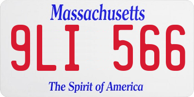MA license plate 9LI566