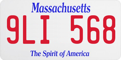 MA license plate 9LI568