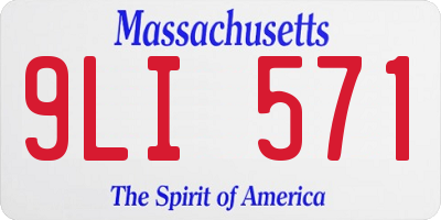 MA license plate 9LI571