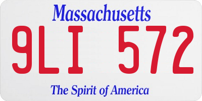 MA license plate 9LI572