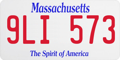MA license plate 9LI573