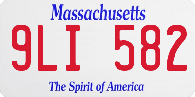 MA license plate 9LI582