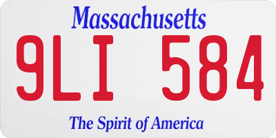 MA license plate 9LI584