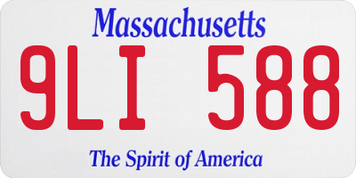 MA license plate 9LI588