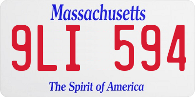 MA license plate 9LI594