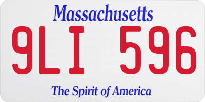 MA license plate 9LI596