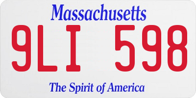 MA license plate 9LI598
