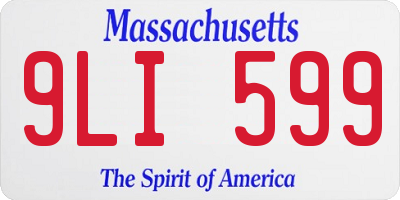 MA license plate 9LI599